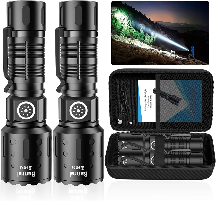 Linterna Recargable 1200 Lúmenes con 6 Modos, Funcion de Memoria y Zoom, Compacta y Resistente al Agua — imagen 1