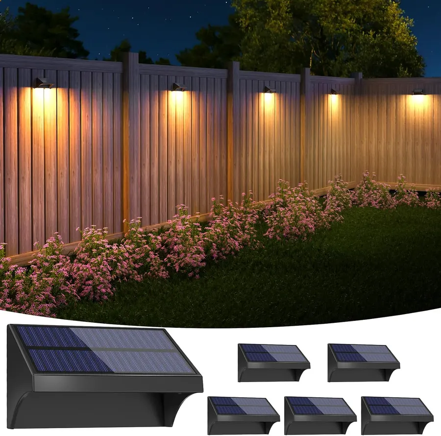 NIORSUN Lámparas de Cerca Exterior, Pack de 6 Luces LED Solares Impermeables con Batería de 1500mAh — imagen 1