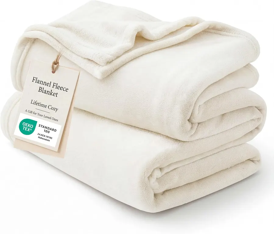Manta Polar Queen Ultrasuave 229 x 229 cm Crema — imagen 1