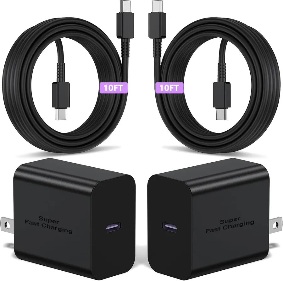 Cargador Rápido 45W Type C + 2 Cables 10FT para Samsung Galaxy S26/S25/S24/S23 — imagen 1