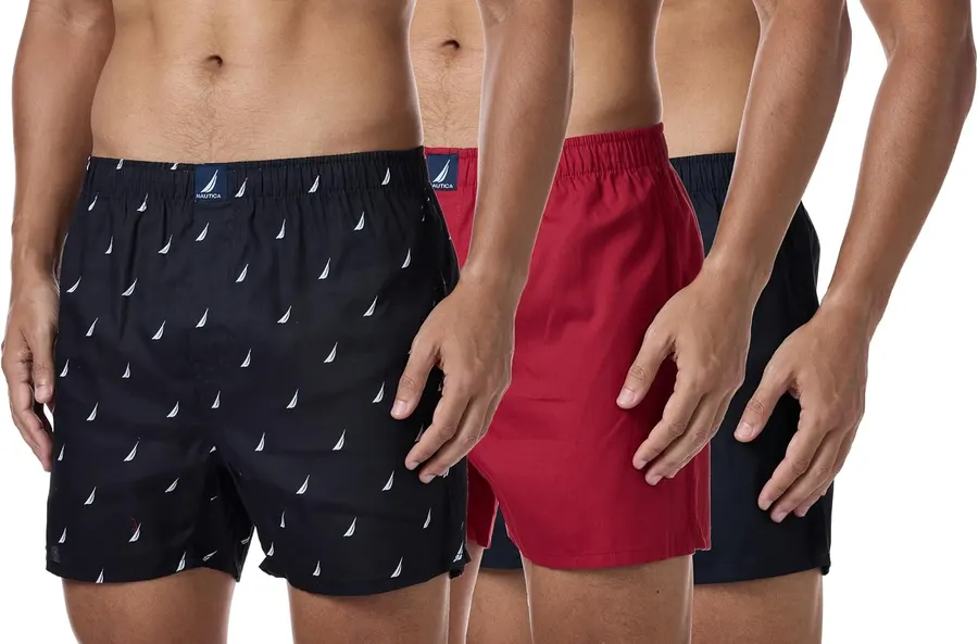 Bóxers clásicos Nautica de algodón para hombre, paquete de 3 — imagen 1