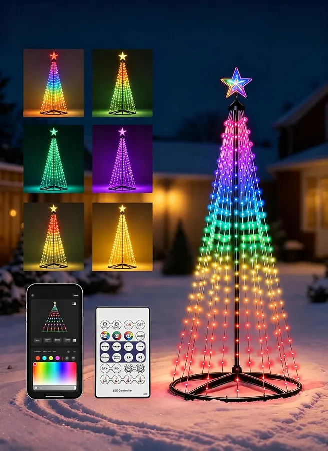 Árbol de Navidad preiluminado con modos de luz a US$56.39 en Amazon — imagen 1