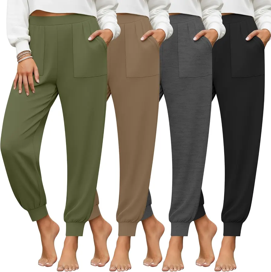 Yearntown Paquete de 4 Pantalones de Yoga para Mujer — imagen 1