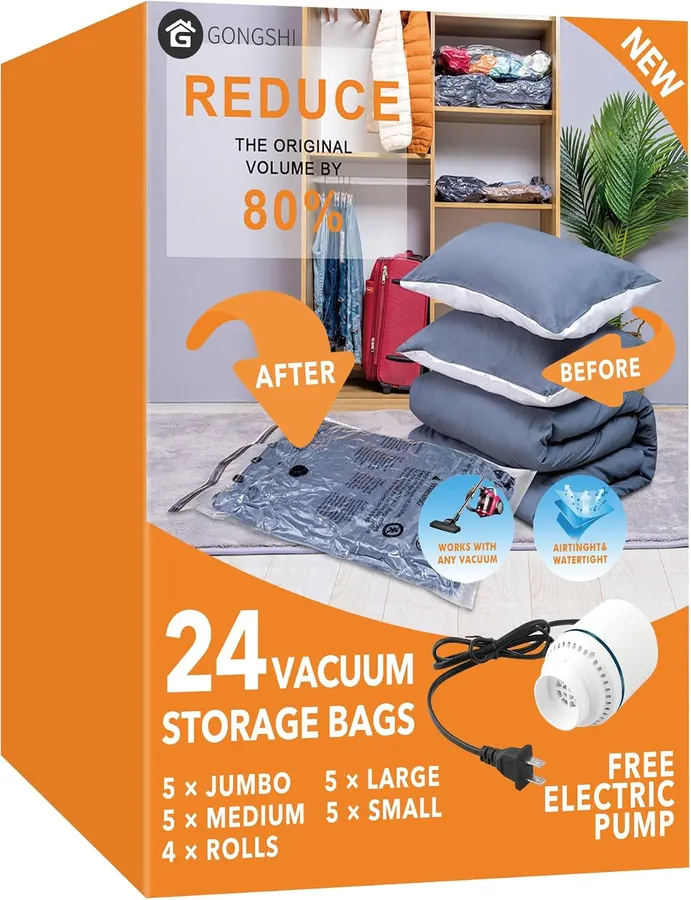 Bolsas de sellado al vacío para ropa, viajes y almacenamiento — imagen 1
