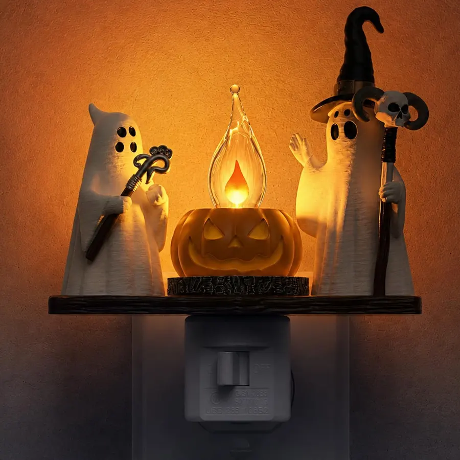 L LOHAS LED Luz Nocturna Halloween, Efecto de Llama Parpadeante y Bombilla E12 Personalizable — imagen 1