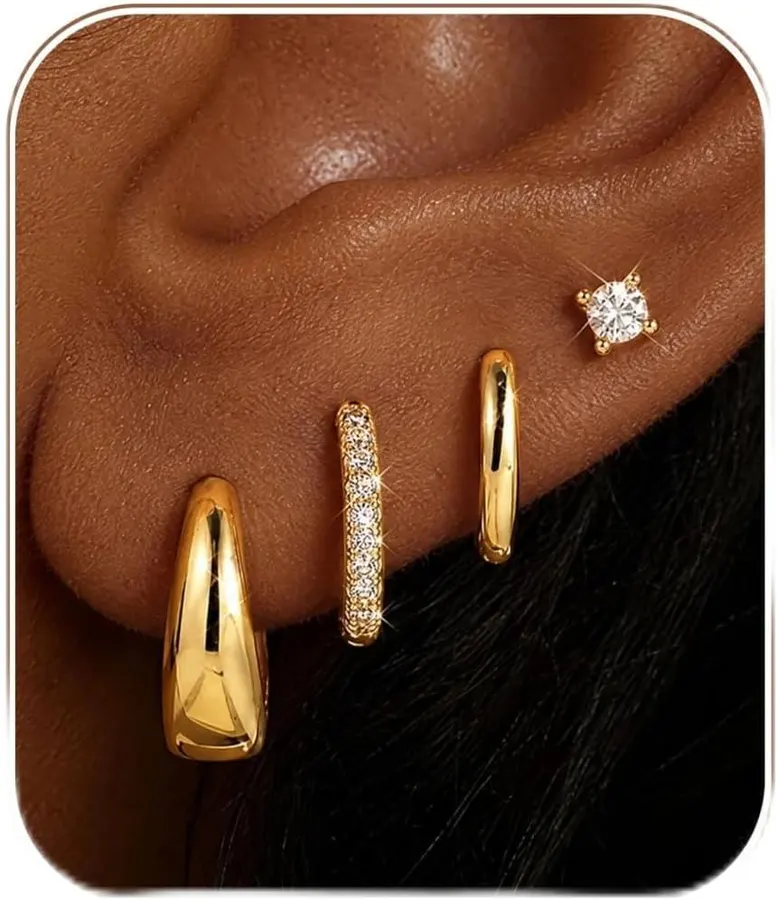 Pendientes Pequeños de Aro en Oro 14K | Hipoalergénicos y Ligeros para Oídos Sensibles — imagen 1