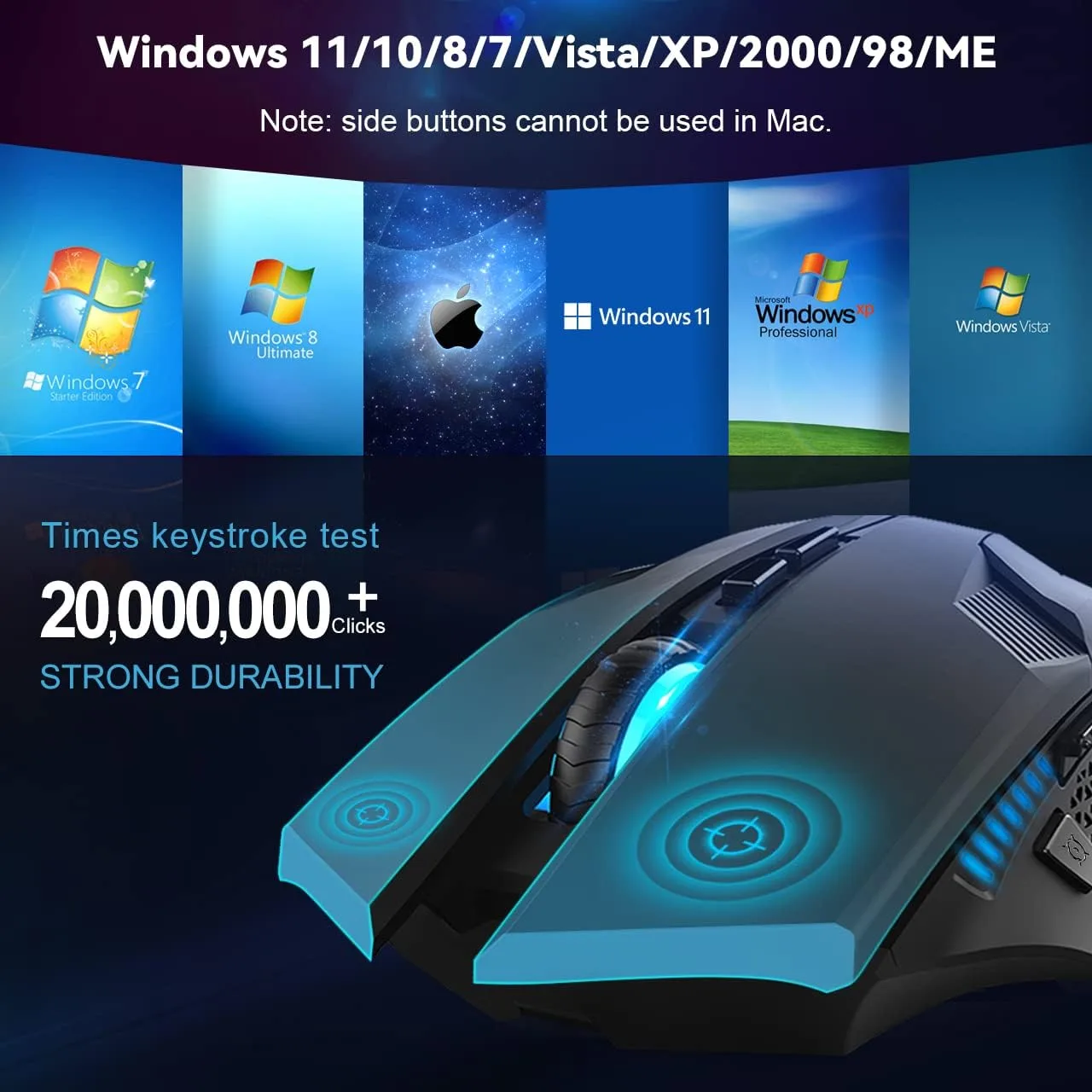 Mouse Gamer Inalámbrico 4800 DPI con 8 Botones Programables — imagen 3
