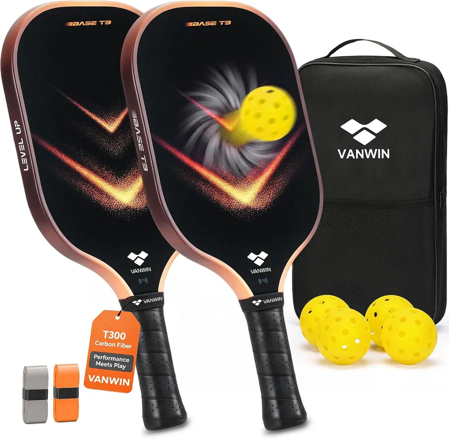 Kit de Pickleball 2 Palas Fibra de Carbono con 4 Pelotas — imagen 1