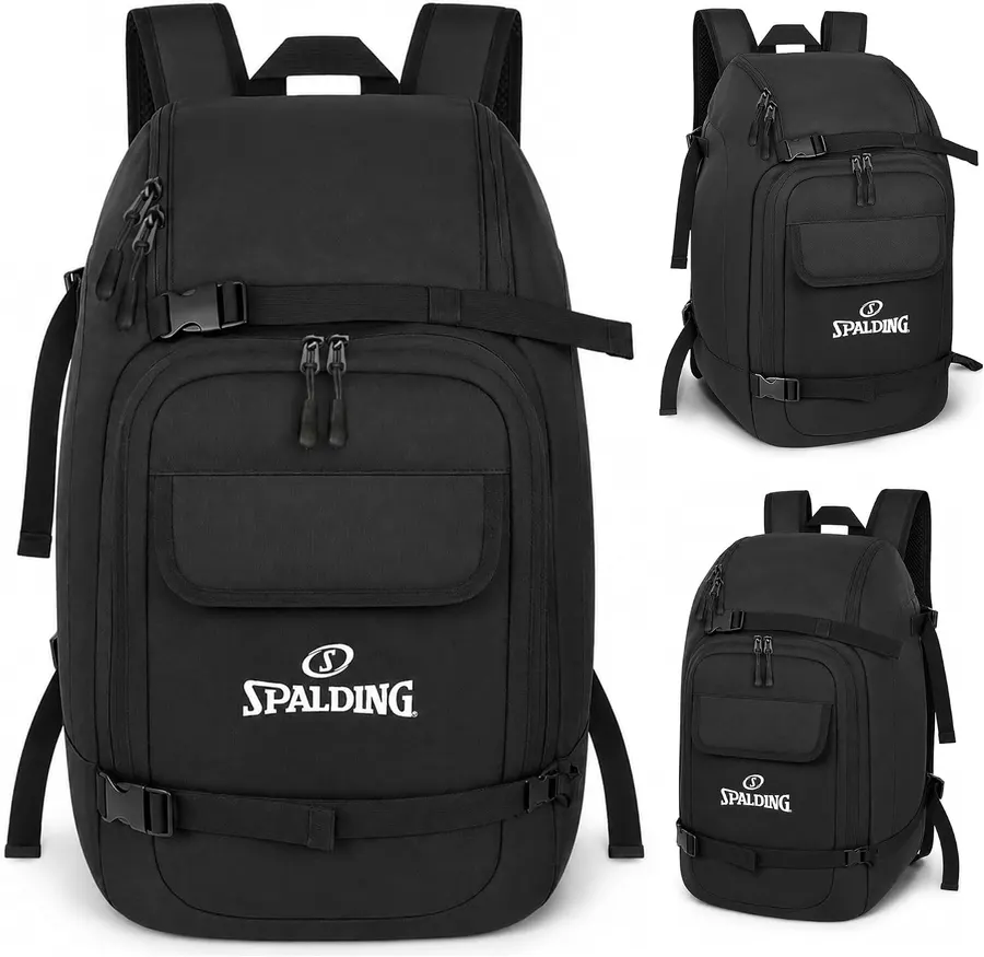 Mochila de camping 50L Spalding impermeable con compartimento para zapatos, correas ajustables, negro — imagen 1