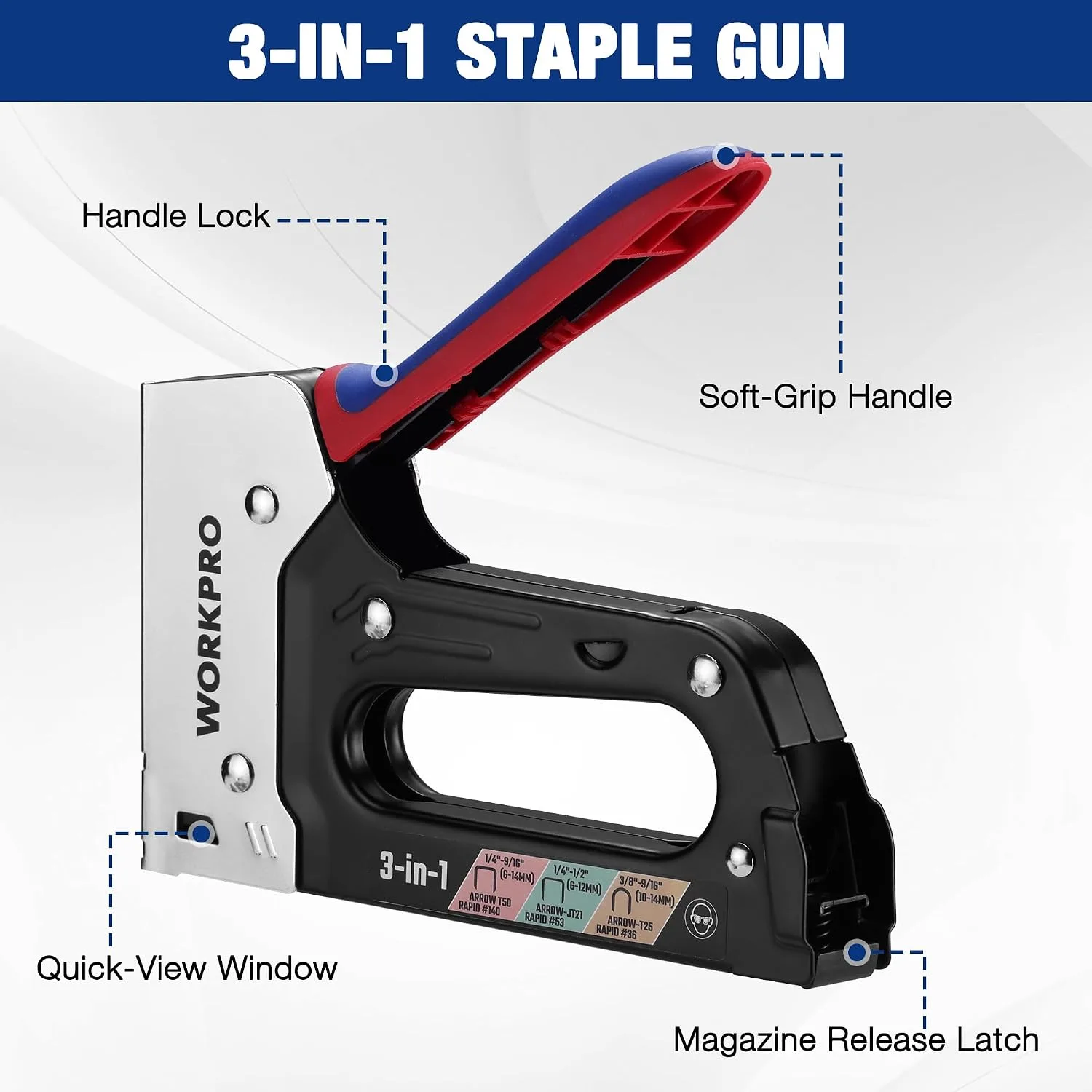 Pistola Grapadora 3 en 1 de Acero con 3000 Grapas — imagen 2