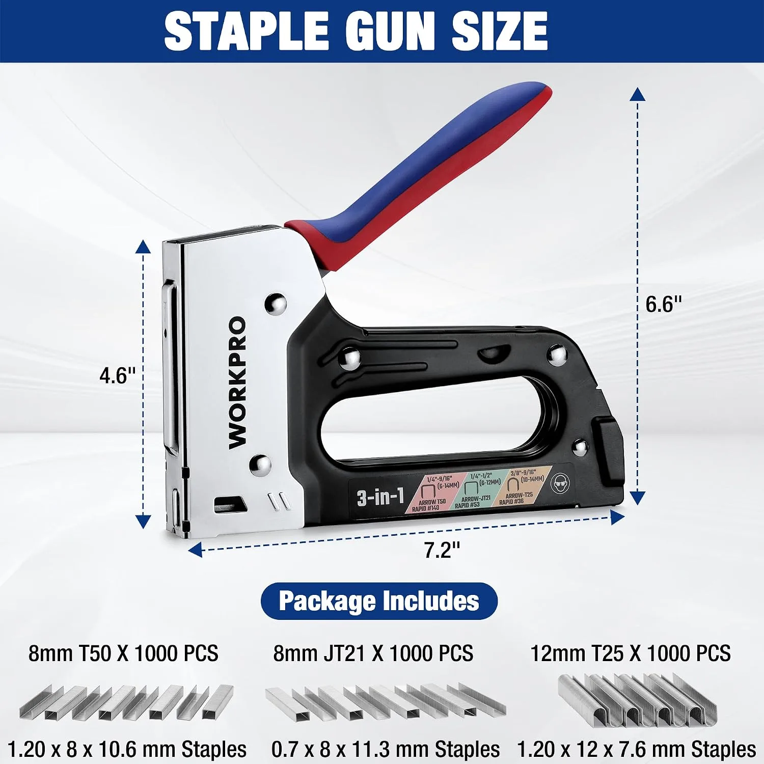 Pistola Grapadora 3 en 1 de Acero con 3000 Grapas — imagen 3