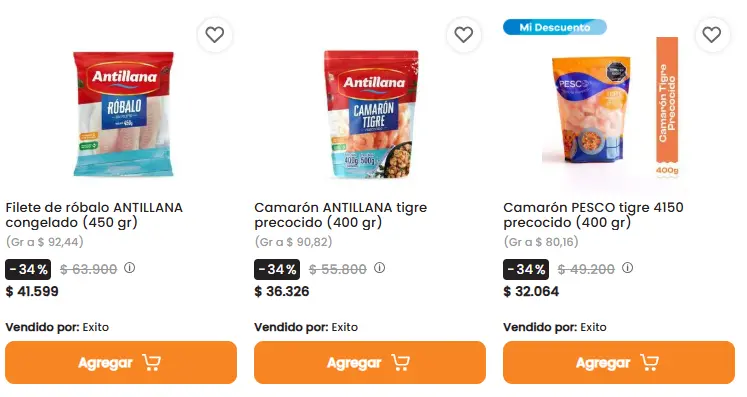 camaron tigre, filetes de salmon, robalo con hasta 40% descuento — imagen 1