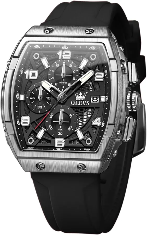 Reloj Hombre Cronógrafo Cuadrado 50 mm Resistente al Agua — imagen 1