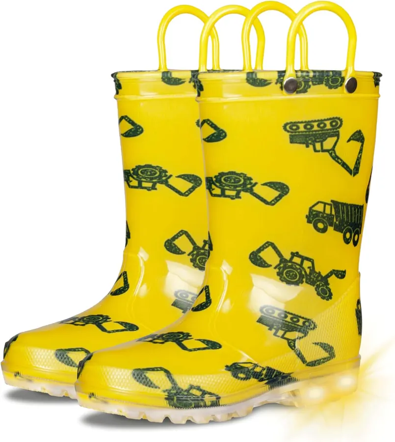 Botas de Lluvia GAWBAW para Niños: Lluvia Brillante y Livianas, Impermeables y Fáciles de Poner — imagen 1