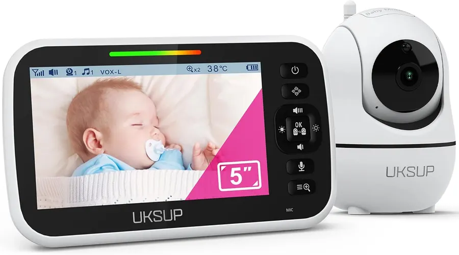 Monitores para Bebés UKSUP: Cámara y Audio, Batería de 30 hrs, Alcance de 960ft, Visión Nocturna — imagen 1