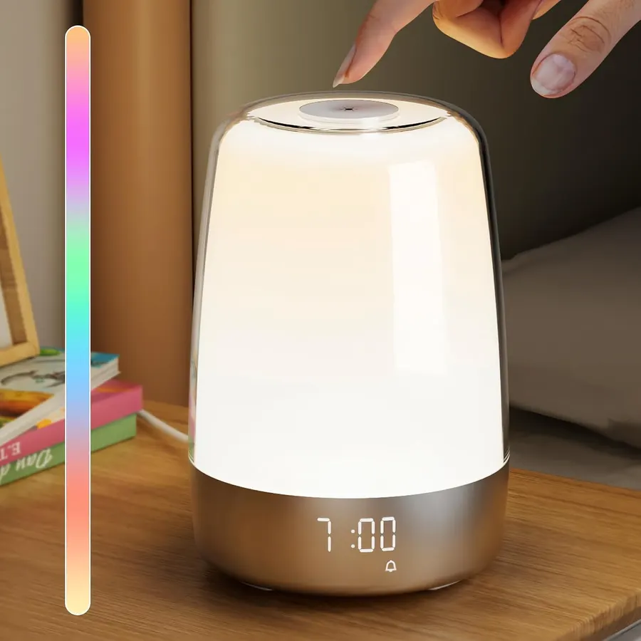 Reloj Despertador Vicsoon: Simulación de Amanecer de 30 Min, 7 Sonidos y Luz RGB — imagen 1