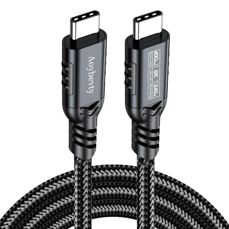Cable USB-C Aoybevty 6.6ft | 240W Carga Rápida, 40Gbps, 8K/4K@60Hz para MacBook y Más — imagen 1
