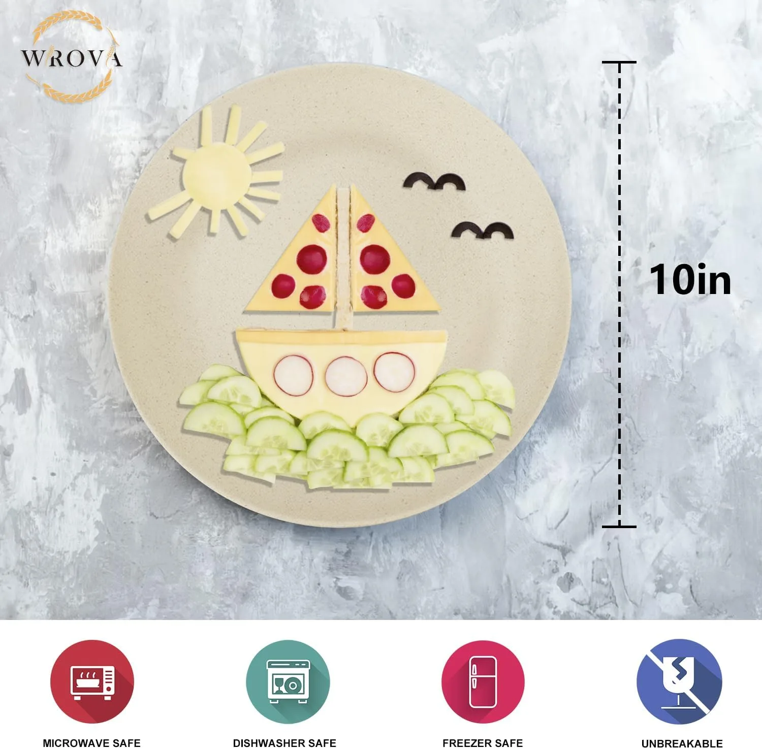 Set 8 Platos de Paja de Trigo 25,4 cm Irrompibles — imagen 2
