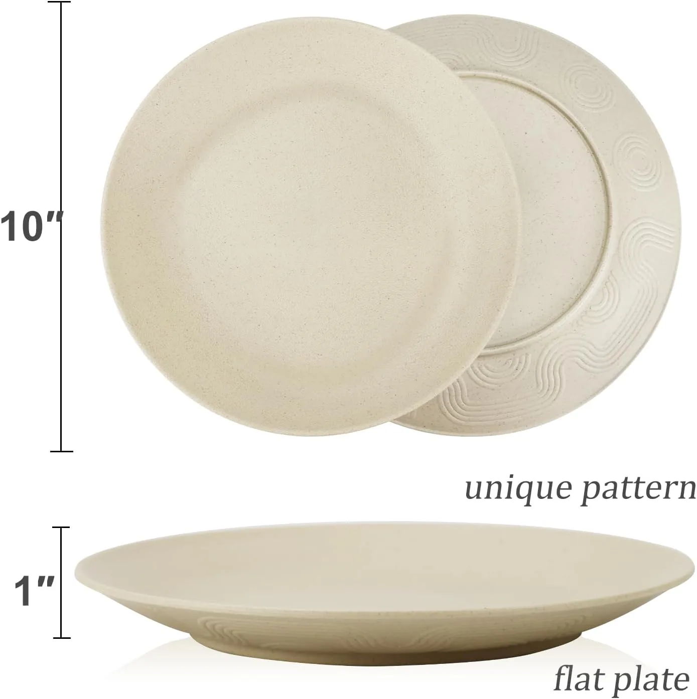 Set 8 Platos de Paja de Trigo 25,4 cm Irrompibles — imagen 3