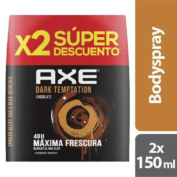 Desodorante AXE dark temptation aerosol (300 ml) x 2 — imagen 1
