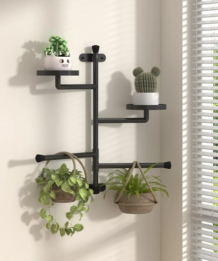 Estante para Plantas de 2 Niveles Giratorio 160° de Metal — imagen 1