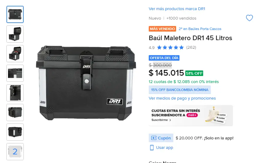Baúl Maletero DR1 45 Litros — imagen 1