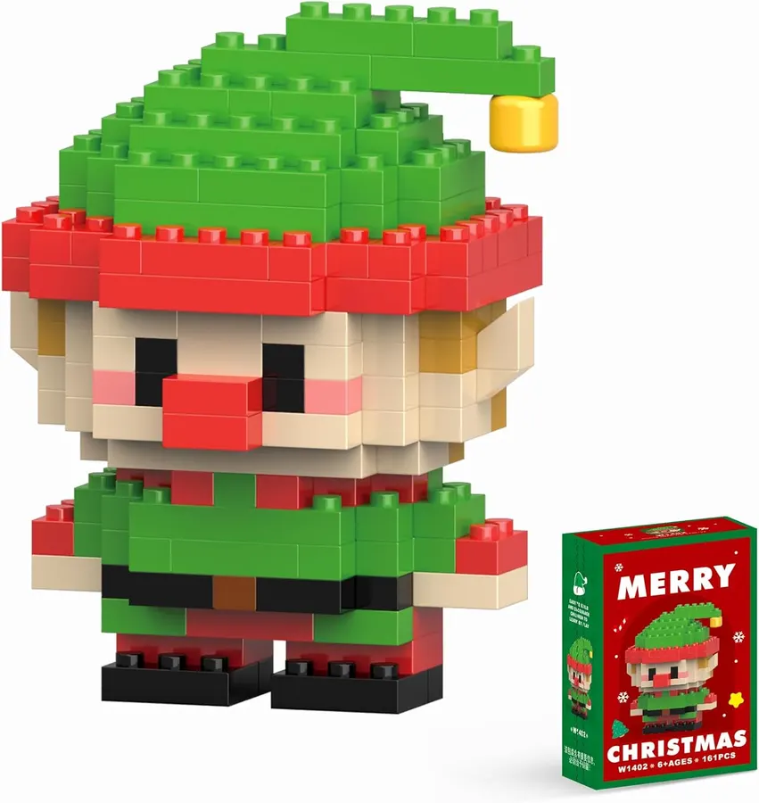 Juego de microbloques de construcción de elfo de Navidad — imagen 1