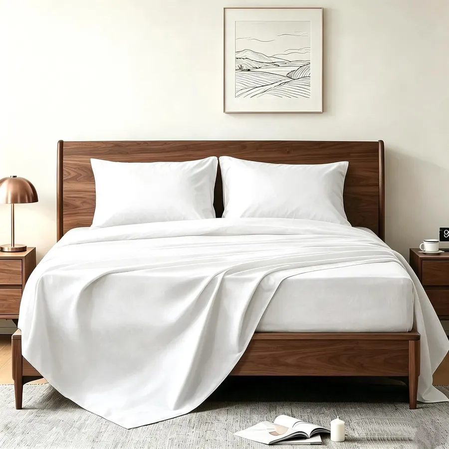 USXIBEI Juego de Sábanas King Size de 4 Piezas - Suaves y Frescas, Con Ajuste Perfecto, Blanco — imagen 1