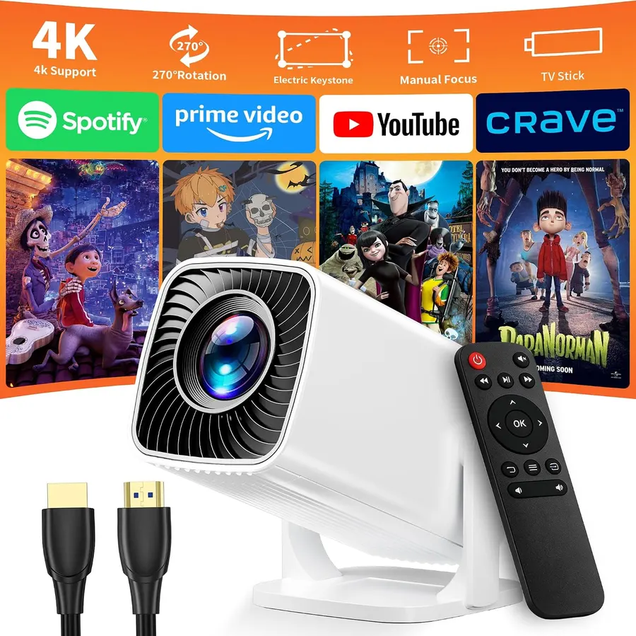 Proyector Mini 4K Compacto, Soporte Full HD, Proyección Corta y 270° de Rotación — imagen 1