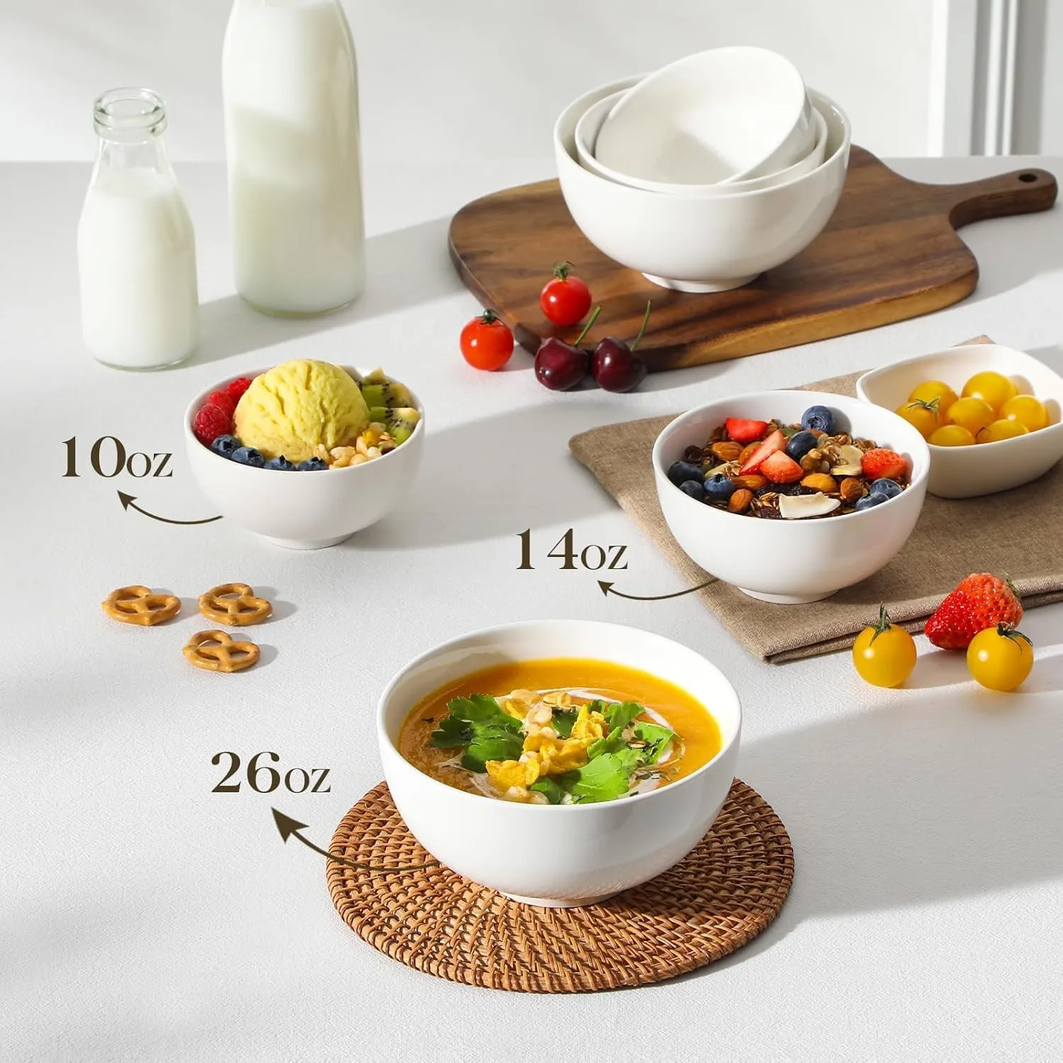 Set 6 Tazones de Porcelana 770 ml para Sopa y Cereal — imagen 5