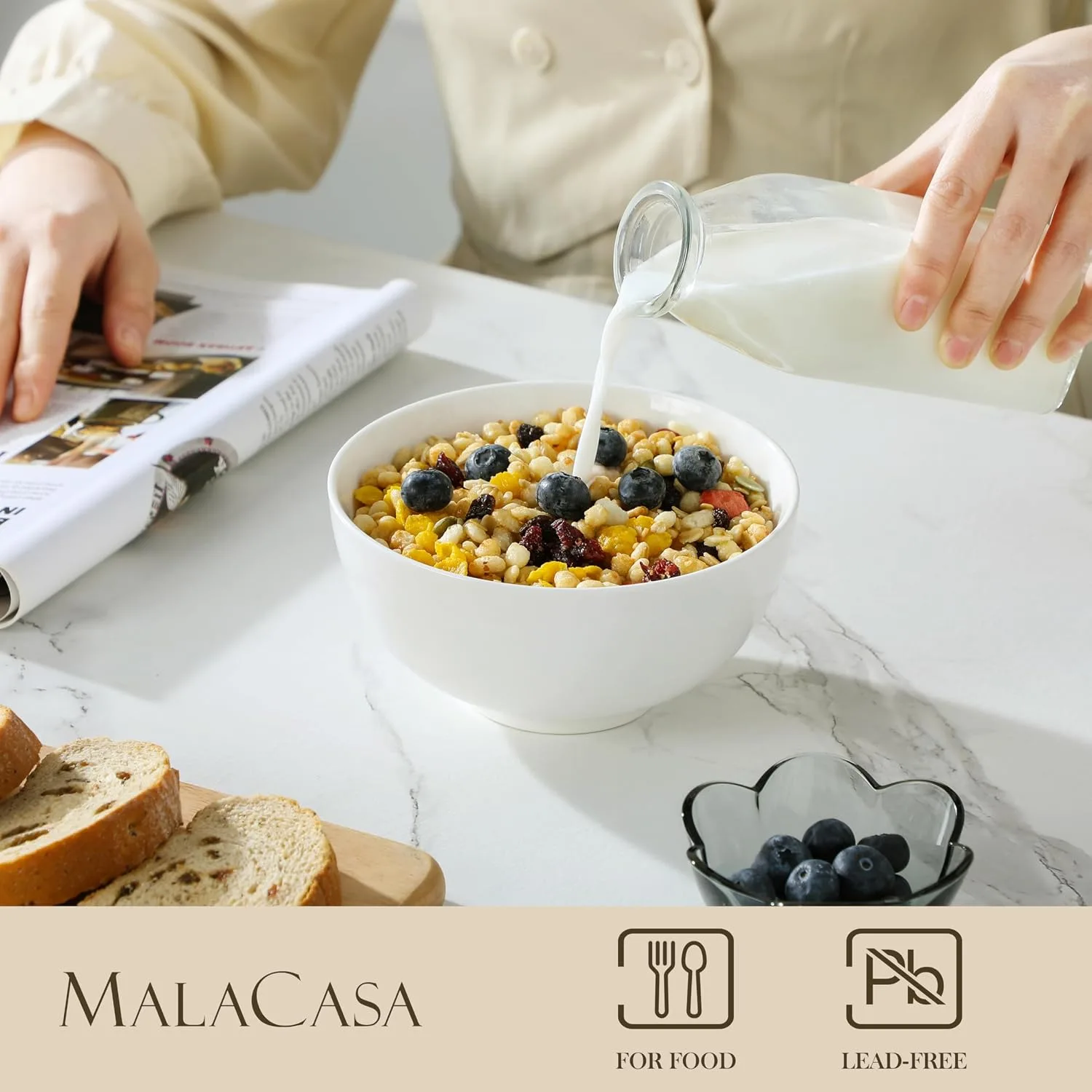 Set 6 Tazones de Porcelana 770 ml para Sopa y Cereal — imagen 3