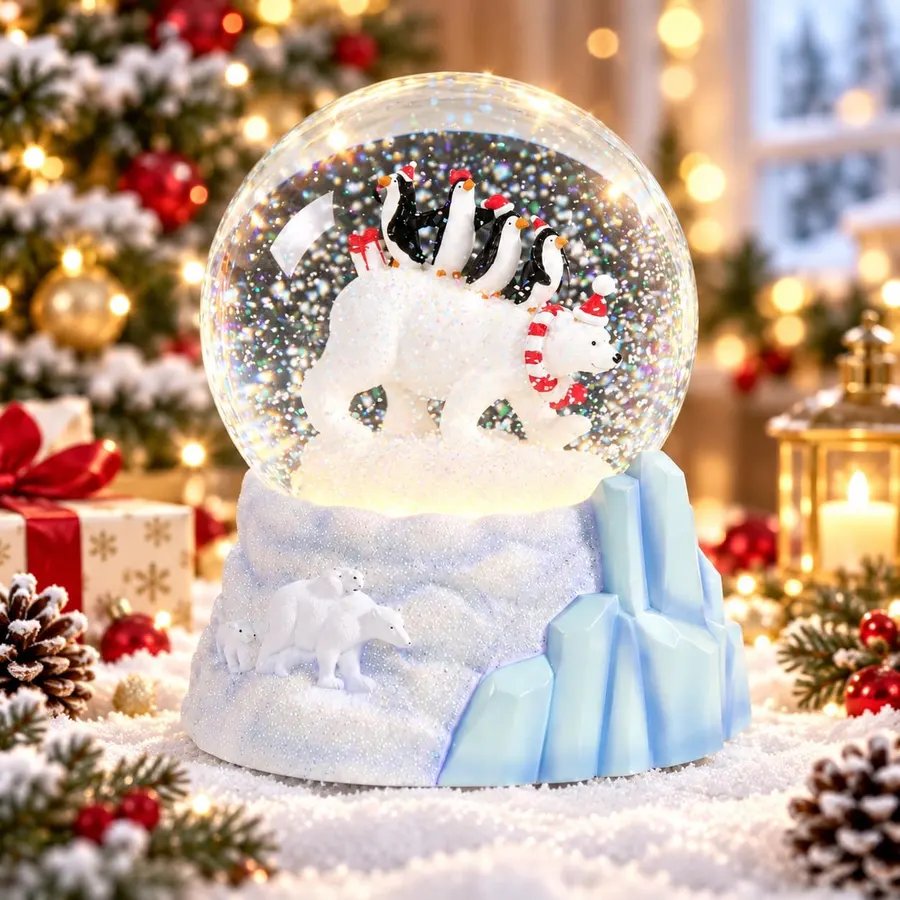 Globo de nieve de Navidad, tema festivo decorativo coleccionable — imagen 1