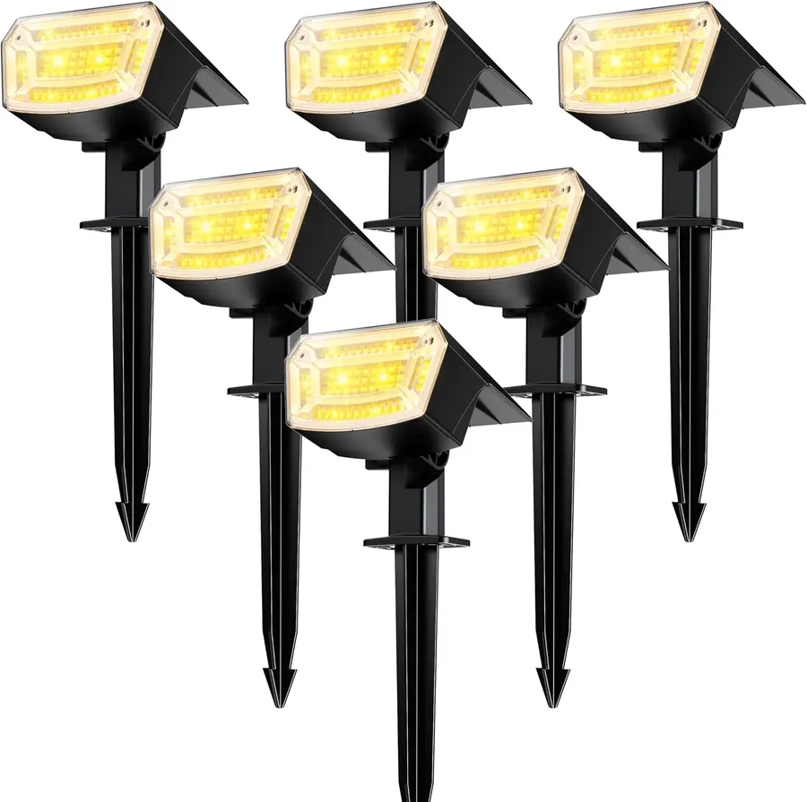TECKNET Luces Spot LED Solares 59 LEDs, 3 Modos, Dusk to Dawn, Pack de 6 — imagen 1