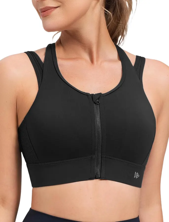 Sostén deportivo Yvette con cierre frontal a US$17.99 en Amazon — imagen 1
