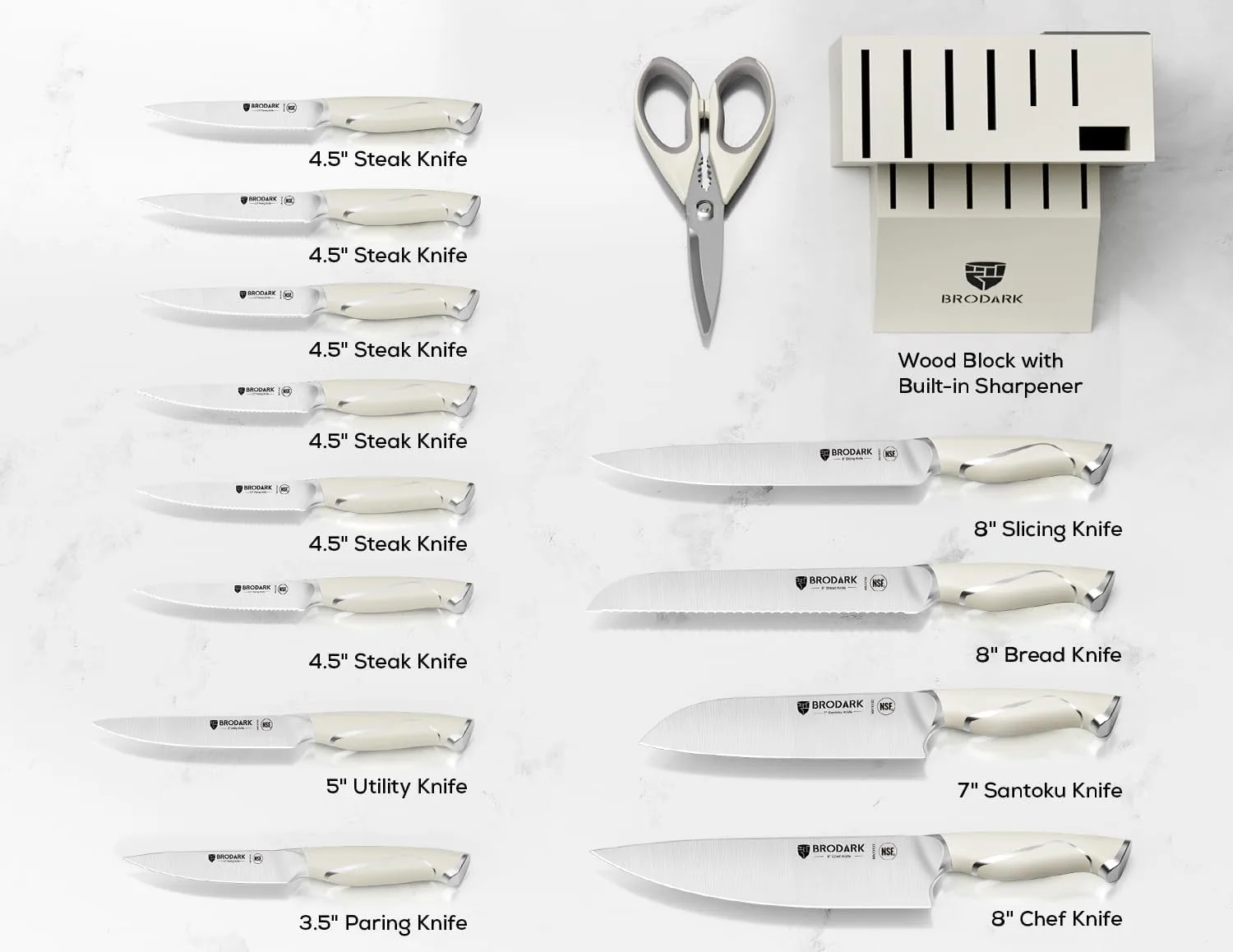 Juego de 14 Cuchillos y Accesorios con Bloque y Afilador — imagen 3