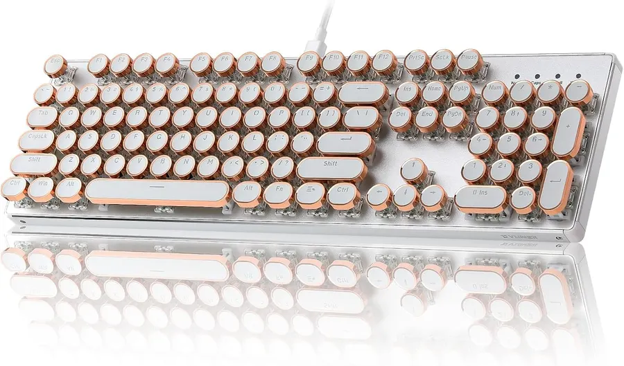 YUNZII QL108 Teclado Mecánico Estilo Tipo Máquina, Retro, RGB, Hot Swappable, USB — imagen 1