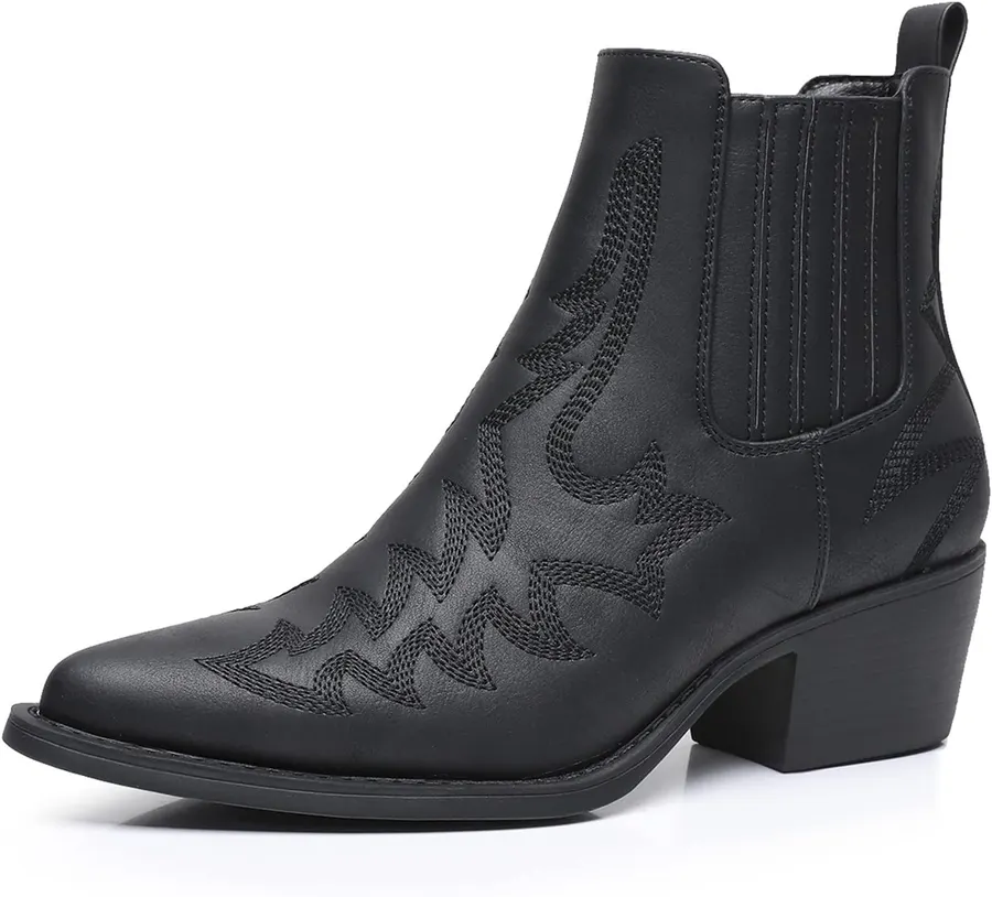 Botas vaqueras para mujer de punta puntiaguda tipo Chelsea sin cordones — imagen 1
