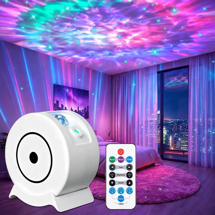 Proyector Galaxia Estrellas LED RGB 360° 17 Modos con Control — imagen 1