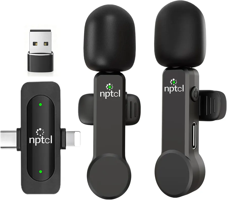 Micrófono Lavalier Inalámbrico NPTCL para iPhone y PC | Audio Claro, 8H Batería, 75ft Alcance — imagen 1