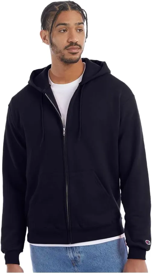 Champion - Sudadera con capucha y cierre de cremallera Powerblend - S800, Azul Noche Tardía — imagen 1