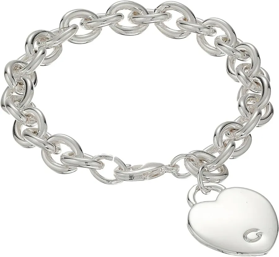 Pulsera Charm de Corazón Guess en Plata de 7.5" — imagen 1