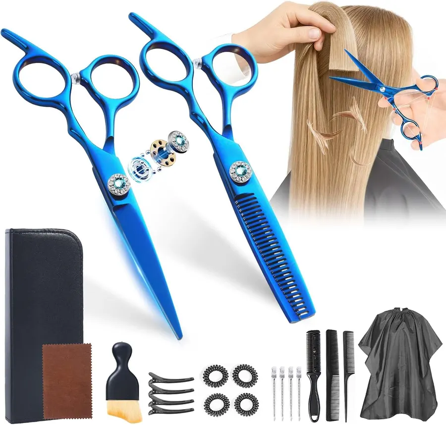 Juego de 21 piezas para corte de cabello con tijeras de acero 440C - ¡CUPÓN! — imagen 1