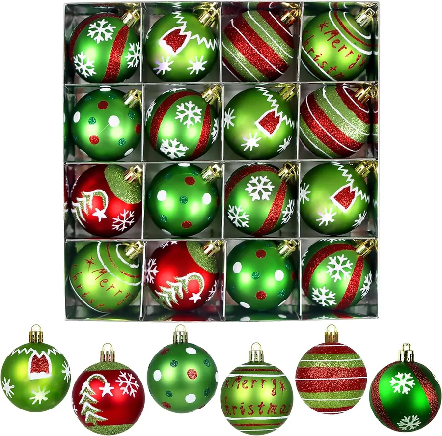 Juego de adornos navideños en forma de bola, 16 piezas de adornos para árbol de Navidad — imagen 1