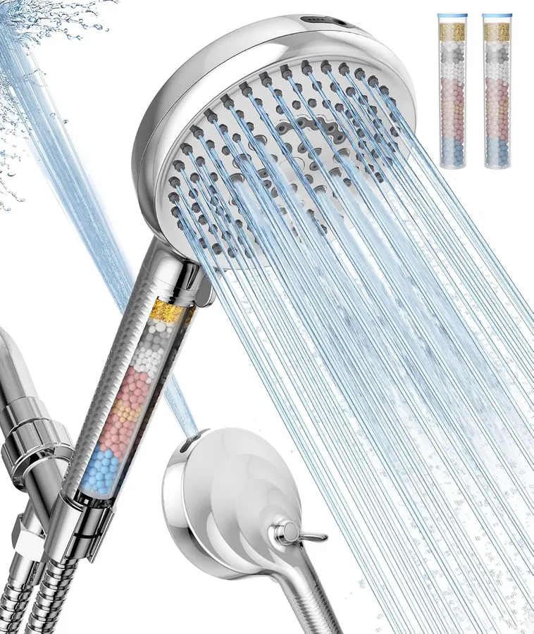 Ducha de Mano EMBATHER: 10 Modos, Doble Filtro y Manguera de 71" en Acero Inoxidable — imagen 1