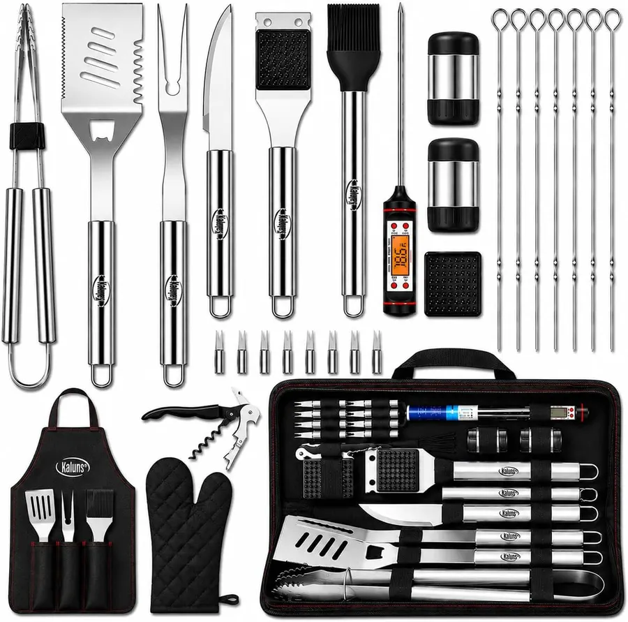 Kit de Parrilla 30 Piezas Acero Inoxidable con Termómetro — imagen 1