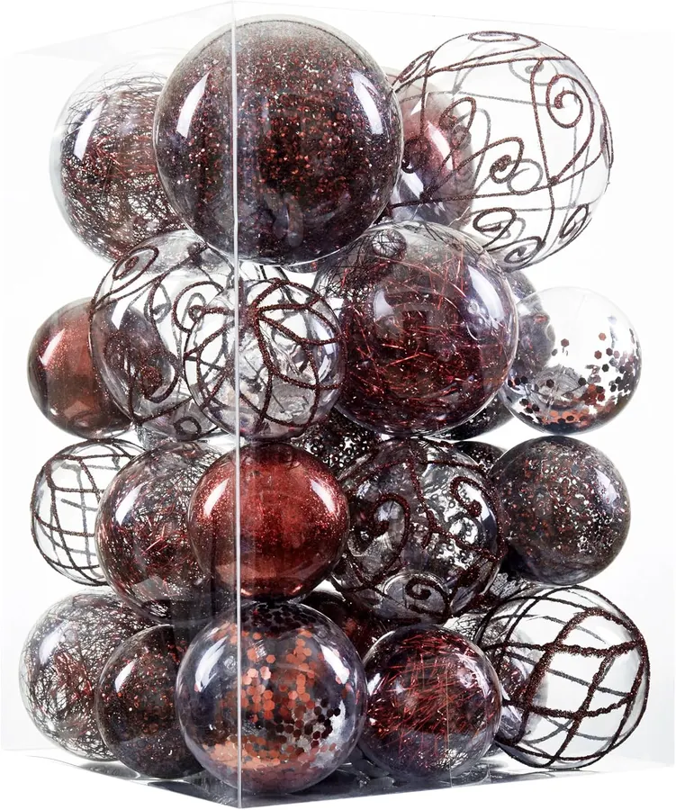 Adornos de Bolas de Navidad Irrompibles Transparentes de Plástico Grande — imagen 1