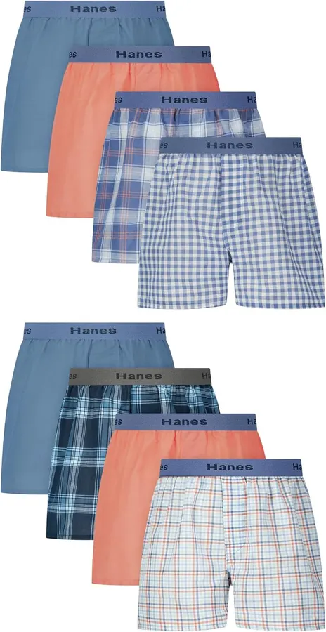 Bóxers para niños Hanes, 8 unidades, algodón, transpirables y de secado rápido — imagen 1