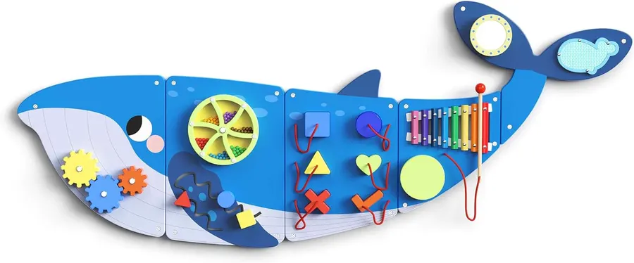 Paneles Busy Board de Madera: Actividades Sensoriales para Niños en un Centro de Aprendizaje Montessori — imagen 1