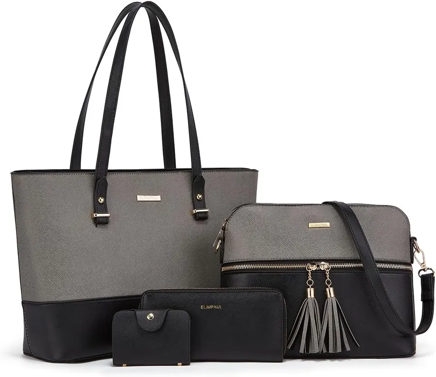 Juego de 4 Bolsos para Mujer en Cuero Sintético con Cartera y Bandolera — imagen 1