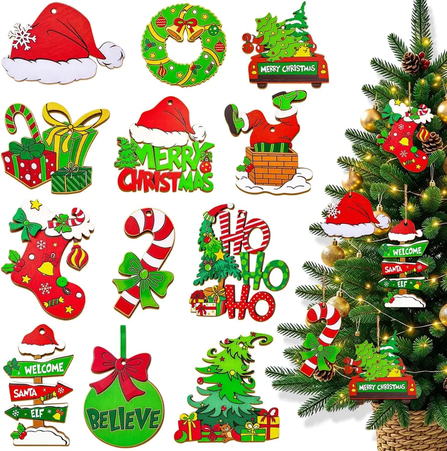 Juego de 12 adornos navideños para árbol — imagen 1